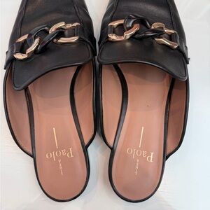 Paolo Black Leather Flats